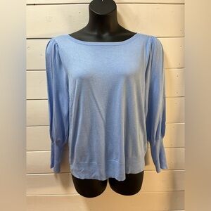 ANN TAYLOR FACTORY • Light Blue Puff Sleeve Sweater • Size XL